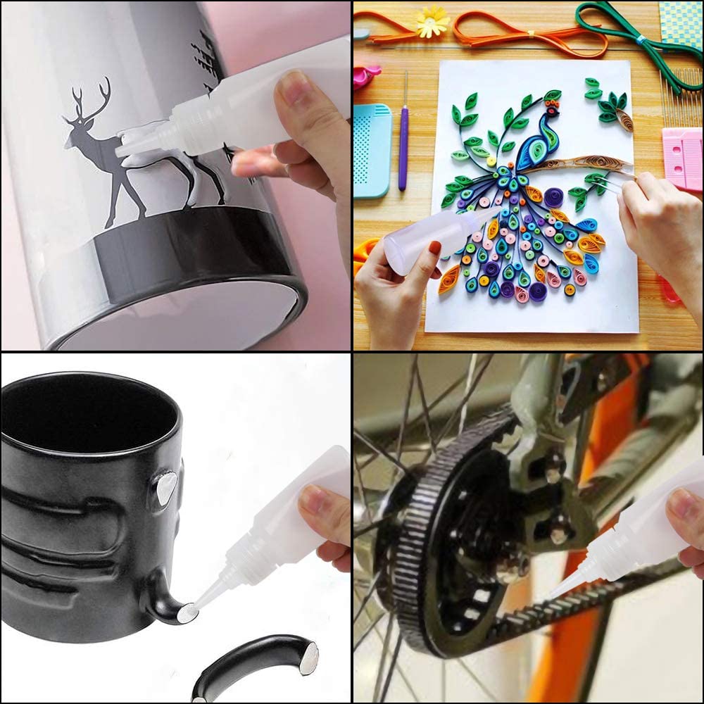 Dispenser with Screw-On Lids Oil Dropper Bottles Glue Bottles Refillable Bottles Pigment Container