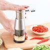 Manual Press Garlic Crusher Multi-Functional Stainless Steel Rotating Garlic Chopper Smashing for Onion Potato