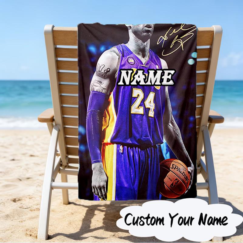 Custom Name Legacy Lakers' Gold Microfiber Beach Towel Super Soft & Absorbent for Bath, Beach, Travel Bath Time Accessory, Fan gifts