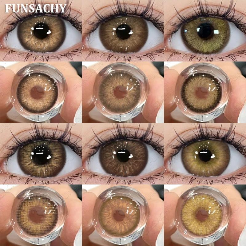 FUNSACHY 1 Pair Brown Color Series Contact Lenses for Eyes Fashion Natural Lenses High Quality Soft Lens Cosmetics Pupils Yearly