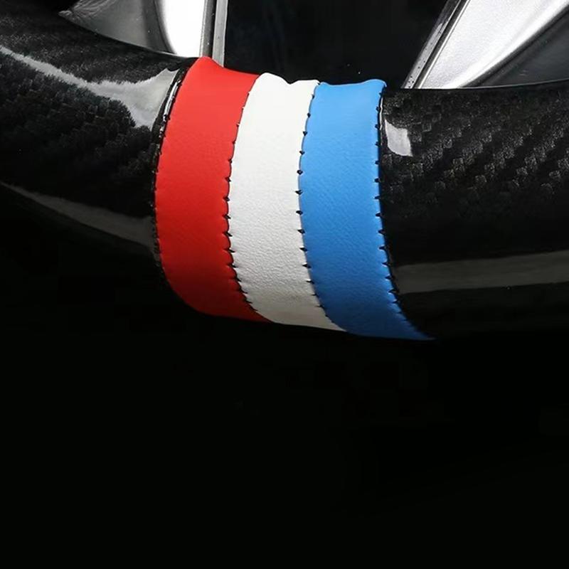 Suede Carbon Fiber Steering Wheel Cover Universal for Car Interior Breathable AntiSlip Fit for Most Vehicles