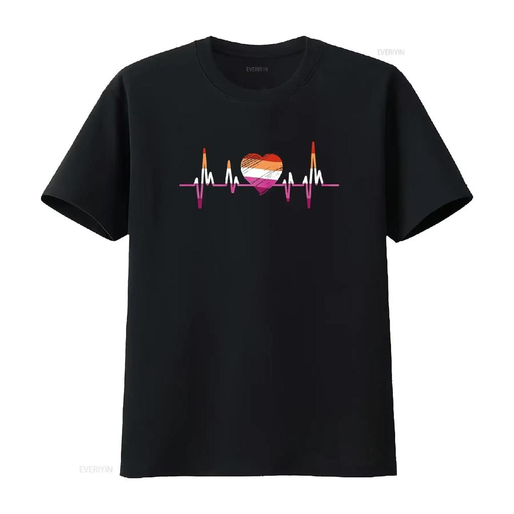 LGBT Lesbian Stuff Heart with Pride Flag T Shirt vintage Washed Soft Breathable designer clothes fashion Casual Slightly
