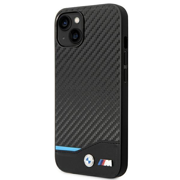 Etui do iPhone 14 Plus BMW Skórzane Carbonowe Czarny
