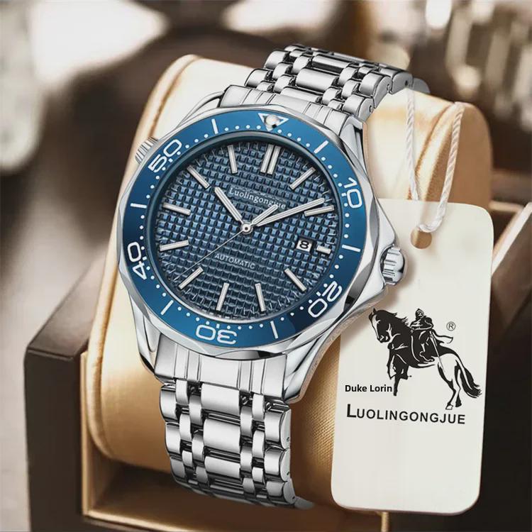 Стильные и атмосферные мужские автоматические механические часы Haima с полым сетчатым дизайном