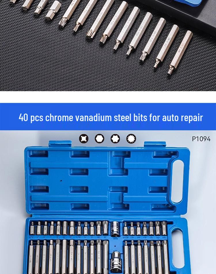 Набор ударных 12-гранных головок Torx с удлинителем, 1/2 дюйма