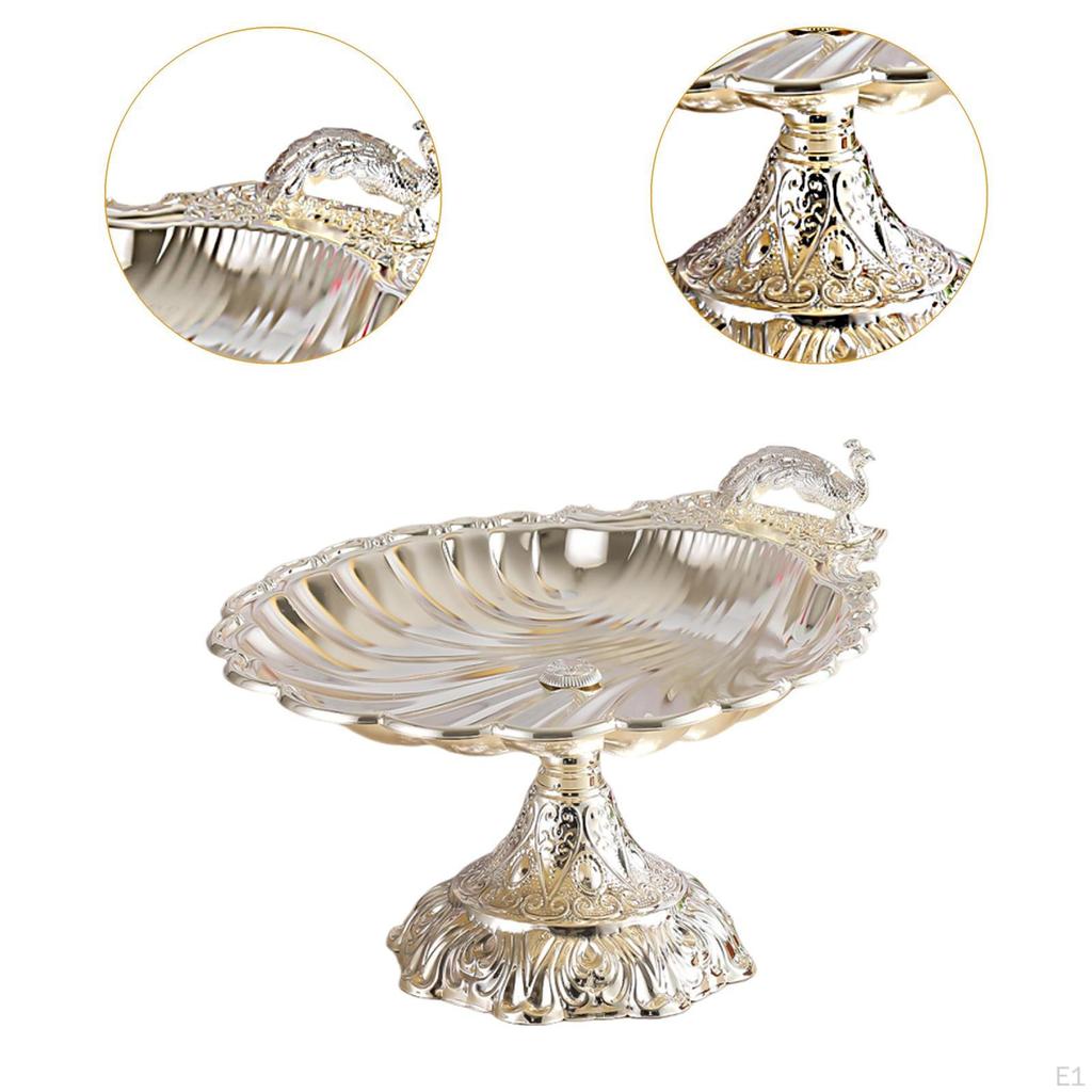 Metal Fruit Plate with Foot, Table Decoration, Bowl Serving Tray for Home And
