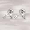 JEWNEL (1+1)Silver925 Line Curve Smile Lip Daily Silver Piercing (2 Sizes)