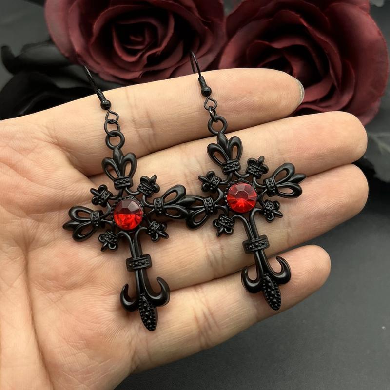 Серьги с кристаллами в стиле готики, хип-хопа и рока, эстетические аксессуары, ювелирные изделия в подарок