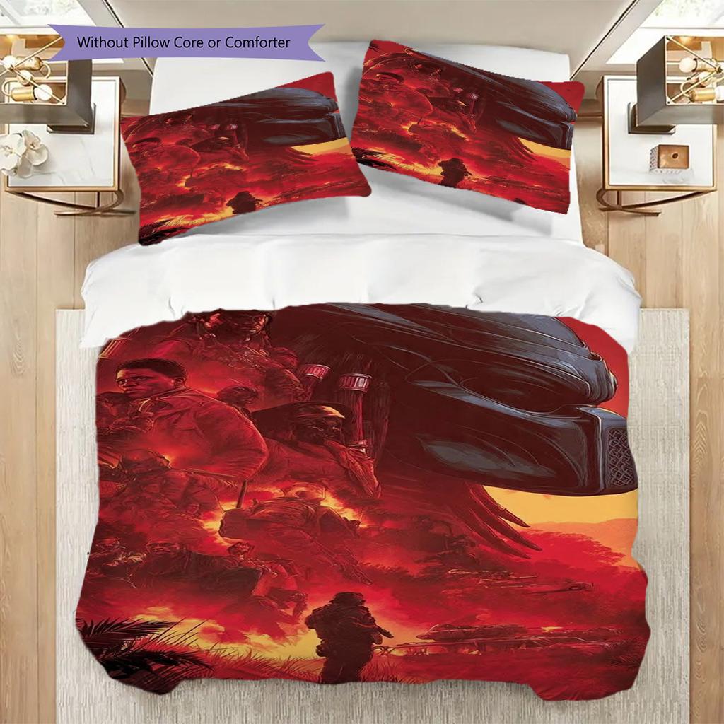 Alien Vs Predator Cosmic Battle Bedding 1 Duvet Cover 2 Pillowcase Without Core Soft And Comfortable Duvet Cover And Pillowcase Bedding Set