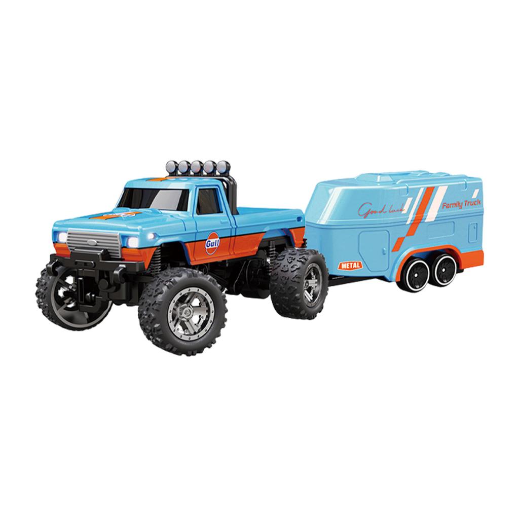 ABS 1/64 Mini Rc Monster Truck с прицепом 4G пульт дистанционного управления USB перезаряжаемый корпус из сплава