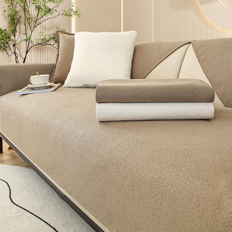 Solid Color Couch Protective Covers For Family Room Grippy Extra Dense Couch Protective Covers All-Season One Size Fits All Sofa Cushion Mat
