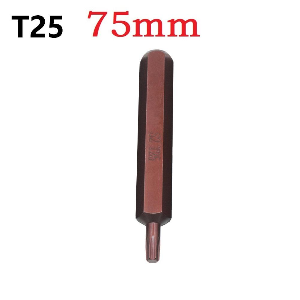 1PC Torx Star Screwdriver Bits 30mm/75mm Hex Shank T20/T25/T30/T40/T45/T50/T55 Impact Driver Magnetic Anti Slip Electric Hex