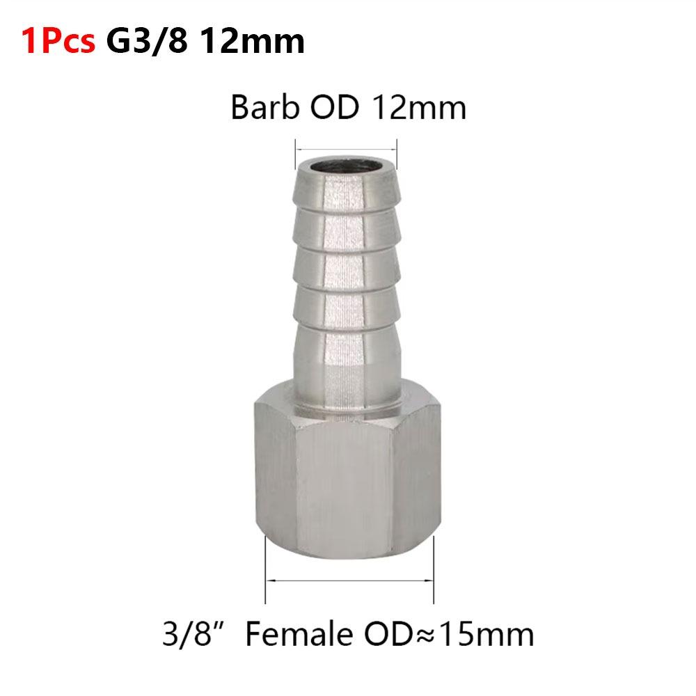 1Pcs 111 Stainless Steel Hose Barb Connector Silver Tone Straight Design Pipe Fitting Connector 6-19mm Barb Sizes