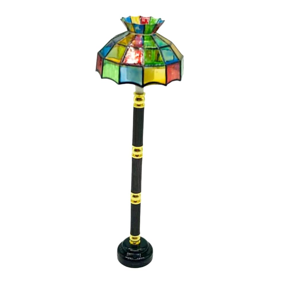 Мойн мойн миниатюра 16 1:6 112 1:12 масштаб действительно освещенная напольная лампа торшер беспроводная кукольная мебель кукольный домик витражные аксессуары 2502mini66