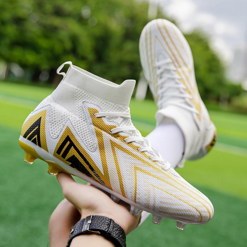 Профессиональные мужские футбольные бутсы Зеленые высокие футбольные тренировочные кроссовки Мужские уличные Нескользящие FG TF Футбольные футзальные бутсы для мужчин