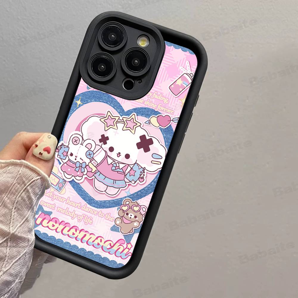Popular Cute Dog N-Nonomochi Logo For IPhone 17 Pro Max 16 15 14 13 12 11 Plus Black Soft Phone Cover