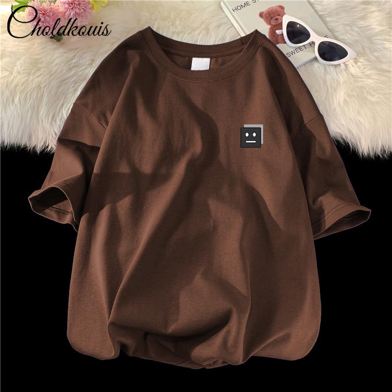 Мужская футболка с коротким рукавом Новая Свободная Повседневная Корейская Модная Одежда Мужская С Принтом Круглый Вырез Узор Модная