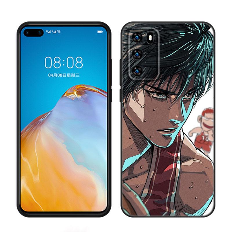 Anime Slam Dunk Black Silicone Phone Case For Huawei P10 P20 P30 P40 Lite P50 P60 Art P50E P Smart Z 2018 2020 2021 Pro 2019