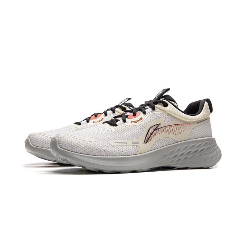 Li Ning Скользкие Устойчивые к истиранию Низкие Повседневные Беговые Кроссовки Мужские Туманно-белые ARSV121-1
