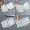 Women Lace White False Collar Female Summer Dress Shoulder Wrap Girls Big Lapel Shawl Shirt Detachable Lace-Up Fake Collar