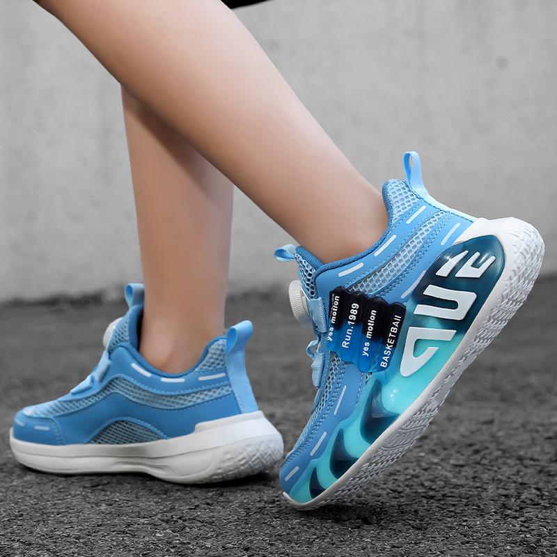 Одноклассники Мальчики Осень 2025 Новые Детские Вращающиеся Кнопки Папины Кроссовки Средние и Старшие Дети Беговые Дышащие Весна и Осень