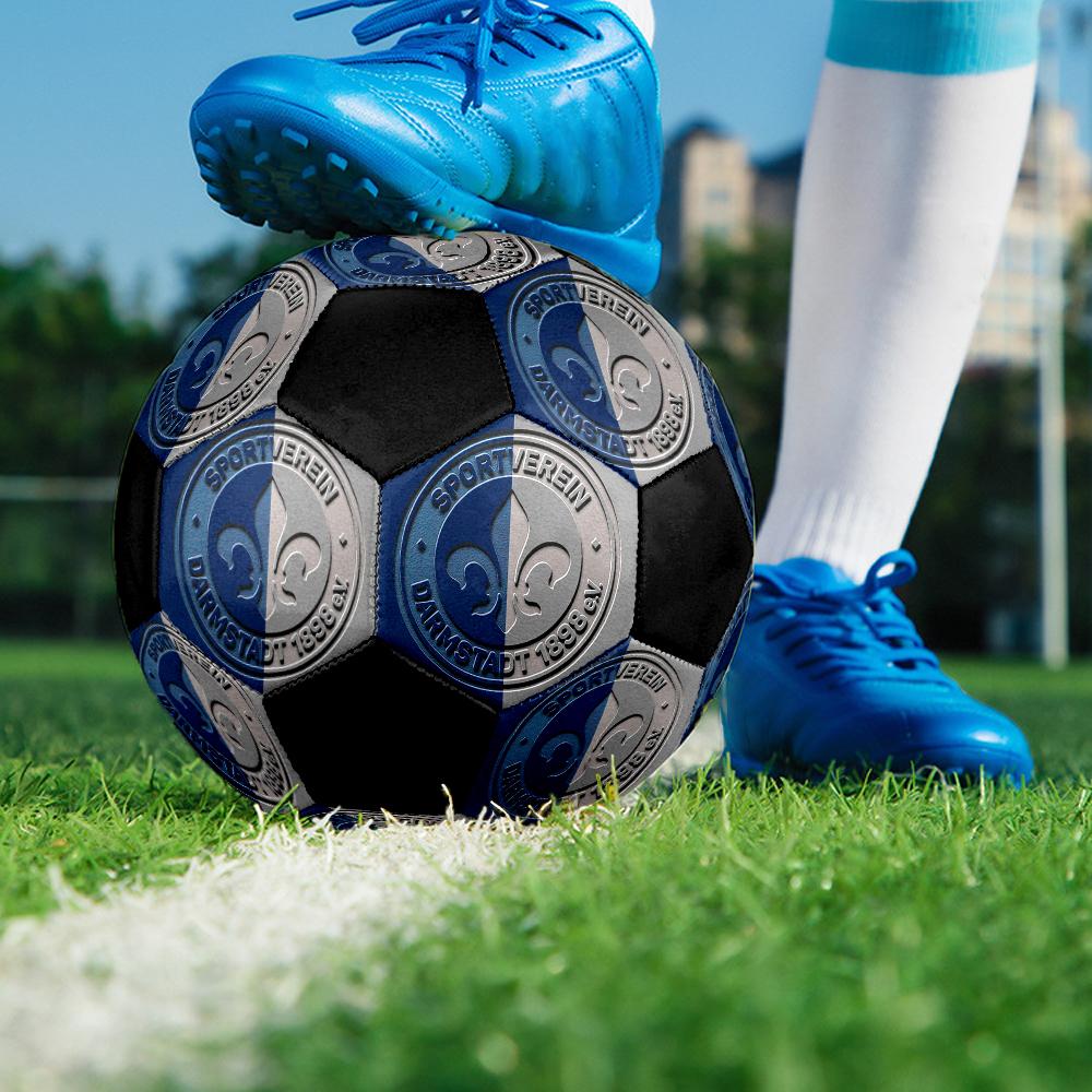 SV Darmstadt 98 Футбольный мяч для зала Цветной Машинная строчка ПВХ Размер 5 Командные тренировки Готов к соревнованиям Прочный Высокий отскок Крутой спортивный подарок