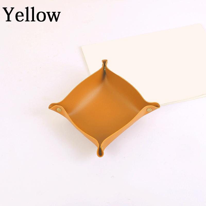 1 шт., ящик для хранения, лоток для хранения, украшение для дома, искусственная кожа, настольное хранилище, портативный