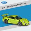 ВЕЛЛИ 1:24 Porsche 911 GT3 RS синий автомобиль из сплава, модель автомобиля, имитация украшения автомобиля, коллекция, подарок, игрушка, литье под давлением, модель, игрушка для мальчика
