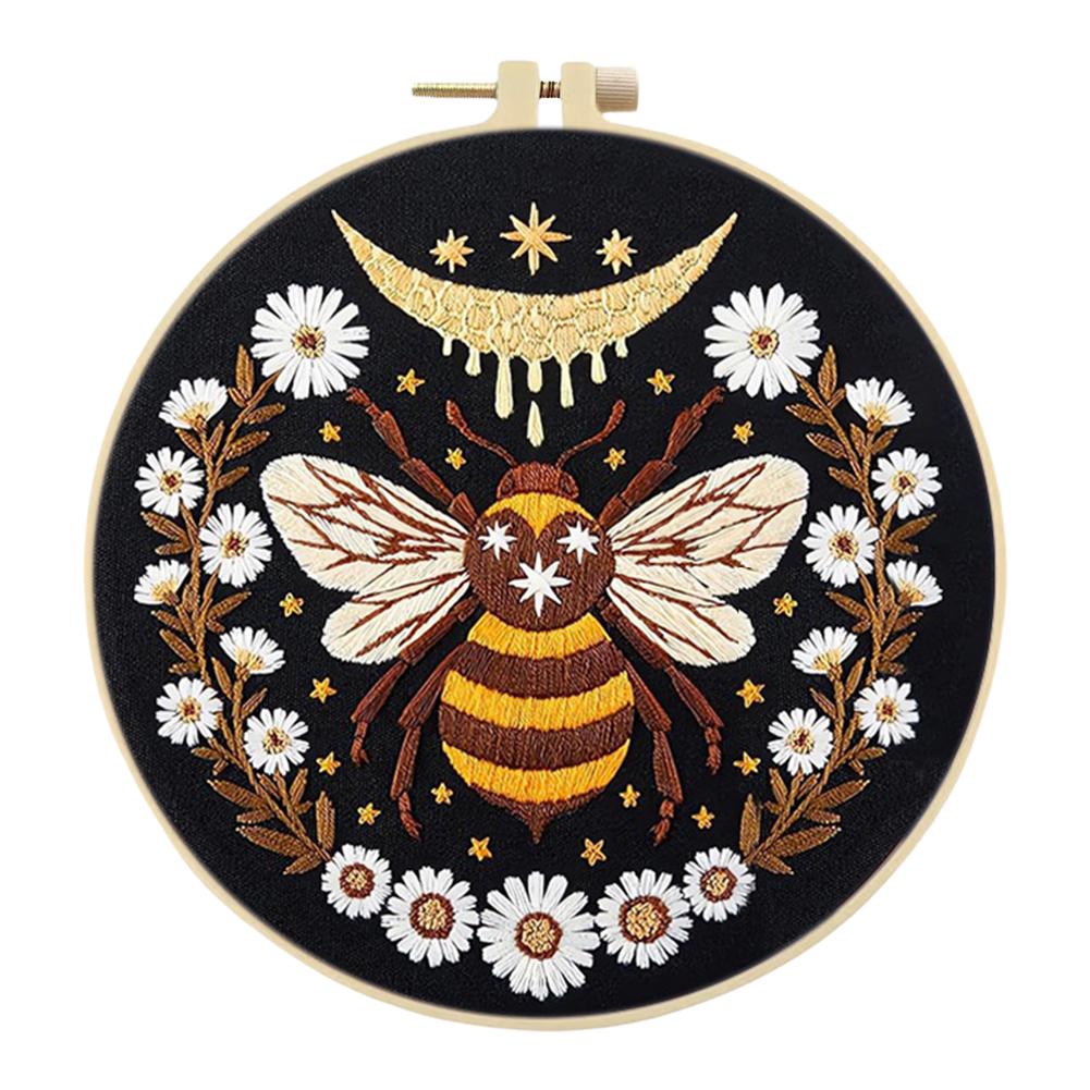 Наборы для вышивания крестом с рисунком животных с пяльцами, цветной нитью и канвой