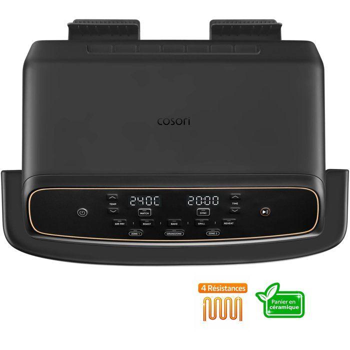 Friteuse sans huile COSORI - Air Fryer Dual Blaze Twinfry Compact - Capacité 8,6L - 2700 W - Noir
