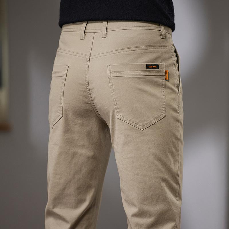 2024 Осень и зима Новые мужские высококачественные повседневные брюки из чистого хлопка, прямые брюки в деловом стиле, свободные, модные брендовые брюки