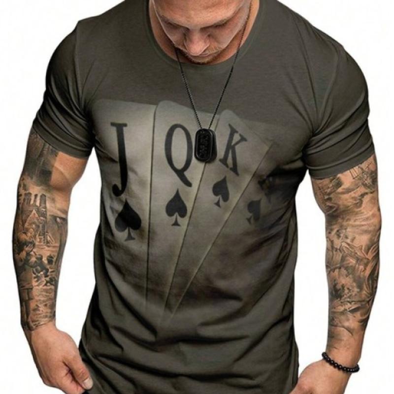 Модная мужская футболка Poker JQK 3d футболка большого размера, уличная одежда, повседневная летняя мужская одежда с короткими рукавами, топы для вечеринок, футболки