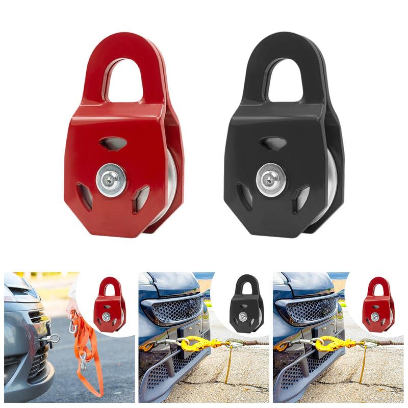 Metal Snatch Block Winch Pulley Heavy Duty 8 Ton Towing Pulley Compatible with Steel Cable for Garage Offroad