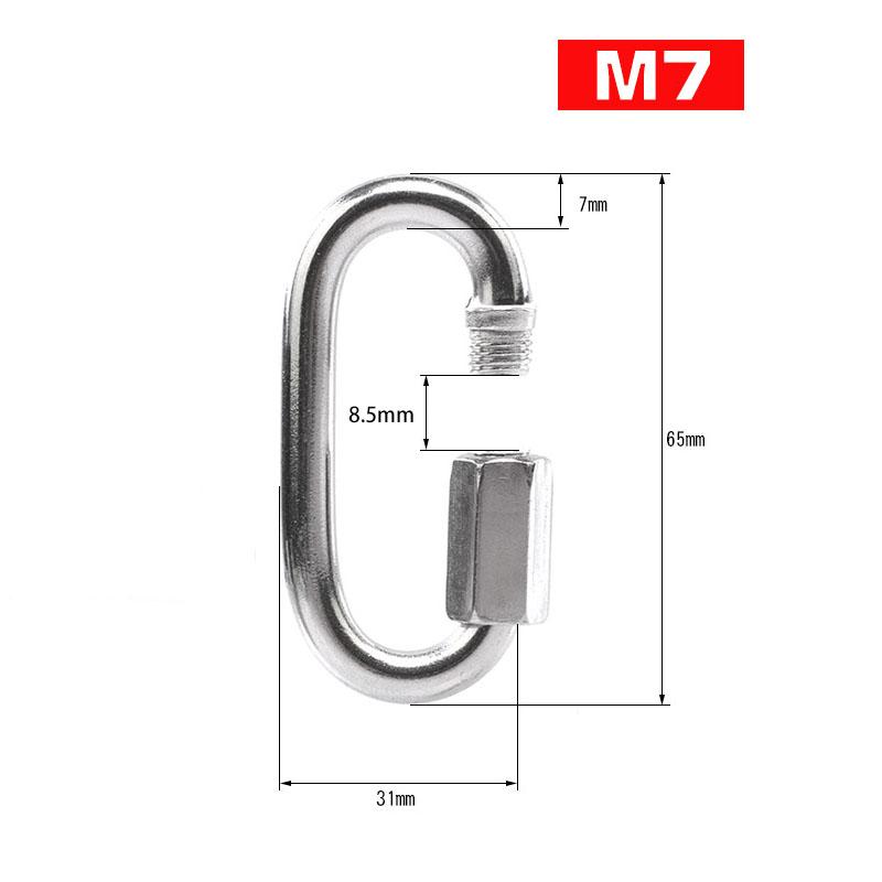 304 Stainless Steel Oval Locking Carabiner Clip, Quick Links, Rope Connector for Trailer, Swing, Hammocks, Cable, Camping