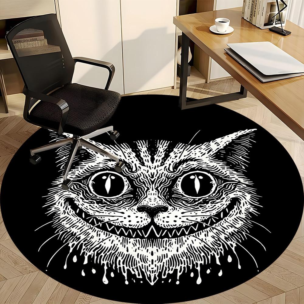 1pc Whiskers Whimsy Office Round Area Rug, Under Office Chairs Bedroom Living Room Home Decor, Room Deco, Available in Various Sizes