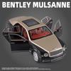 Diecast 1/24 Scale Bentley Mulsanne Alloy Model Car Collection Vehicle Simulation Sound & Light Metal Toy Car Toy for Kids Gift