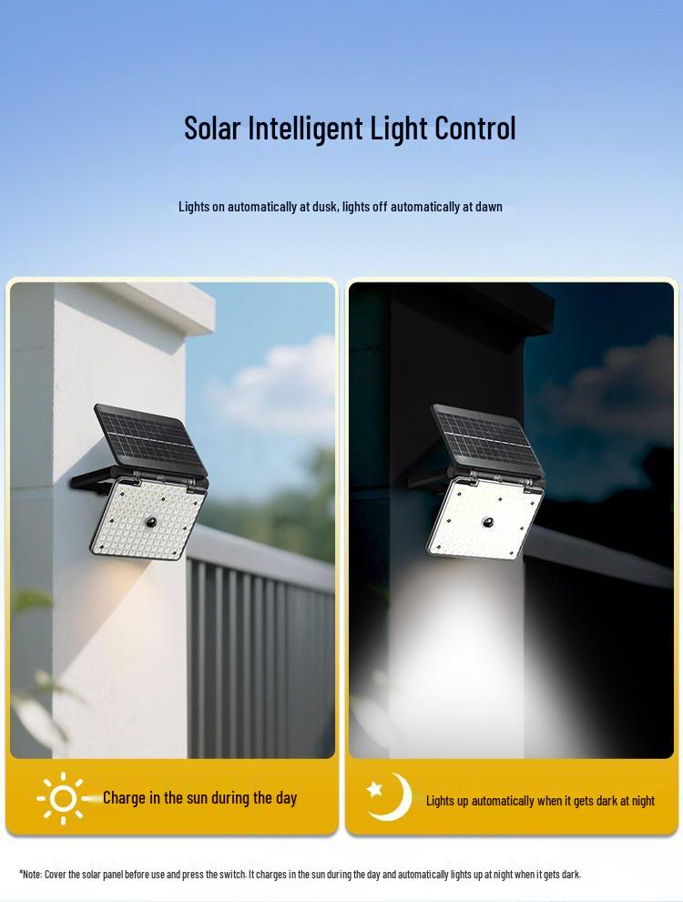 Solar-Powered LED Outdoor Floodlight: Super Bright, Wide-Angle, for Courtyards, Yards, and Streets
