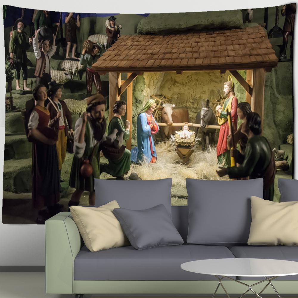 Гобелен из полиэстера с верблюжьим принтом, настенный рождественский узор, психоделическое колдовство, домашний декор для гостиной