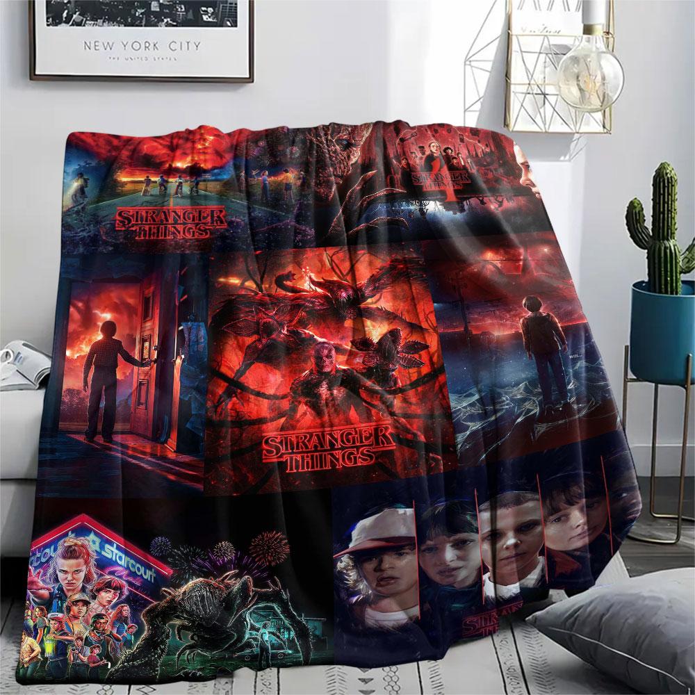 Stranger Things Retro Scifi Poster Blanket Sofa Blanket Soft And Comfortable Bedroom Christmas Gifts Nap Blanket