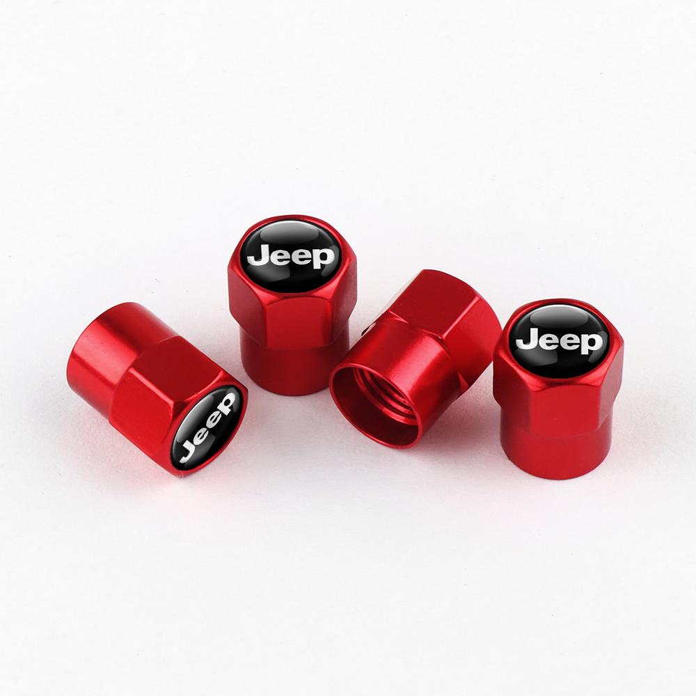 4Pcs/set Car Tire Valve Caps Mental Dust-proof Cover Decoration For JEEP Grand Cherokee Renegade Wrangler Compass Accessories JPYAX1