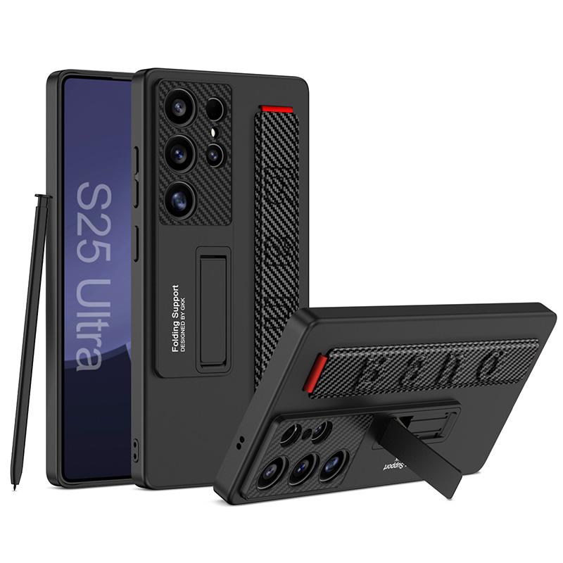 Чехол GKK для Samsung Galaxy S25 Ultra из поликарбоната и термополиуретана с подставкой и браслетом