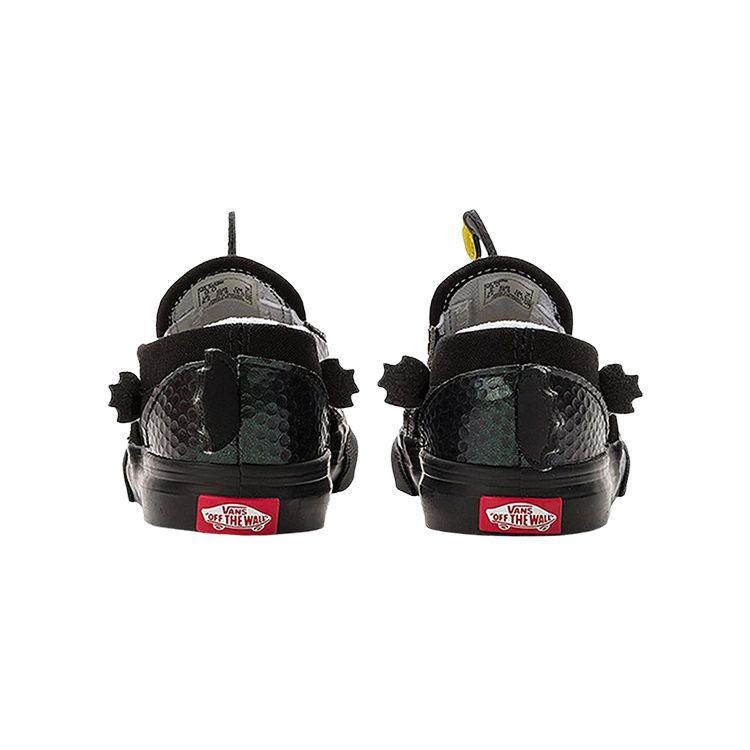 Vans Детские кроссовки без шнуровки с V-образным вырезом для малышей Angler Fish, черные и белые VN0005WM6BT