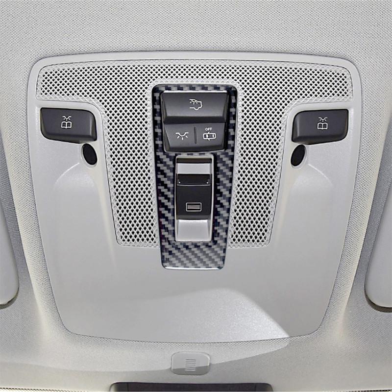 Carbon Fiber Car Reading Light Panel Modification Cover Trim Strips Decorative Sticker For Benz A CLA GLA  Car Inner