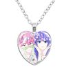 Кулон с персонажами мультфильма Saiki K: Сайки Кусуо, Сайто Шуичи, Терухаши Кокоми. Кулон в форме стеклянного сердца. Украшение-шарм. Подарок.