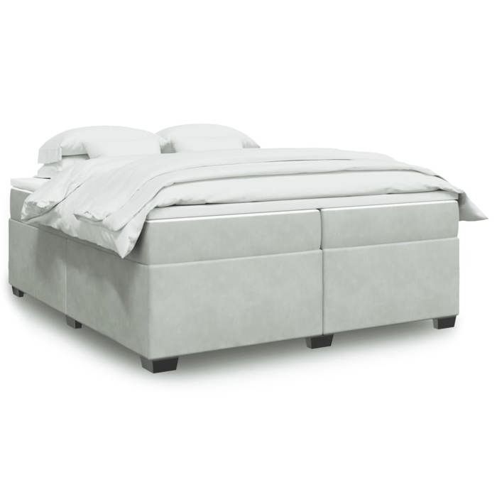 Maison Exclusive - Sommier à lattes de lit et matelas Gris clair 200x200cm Velours