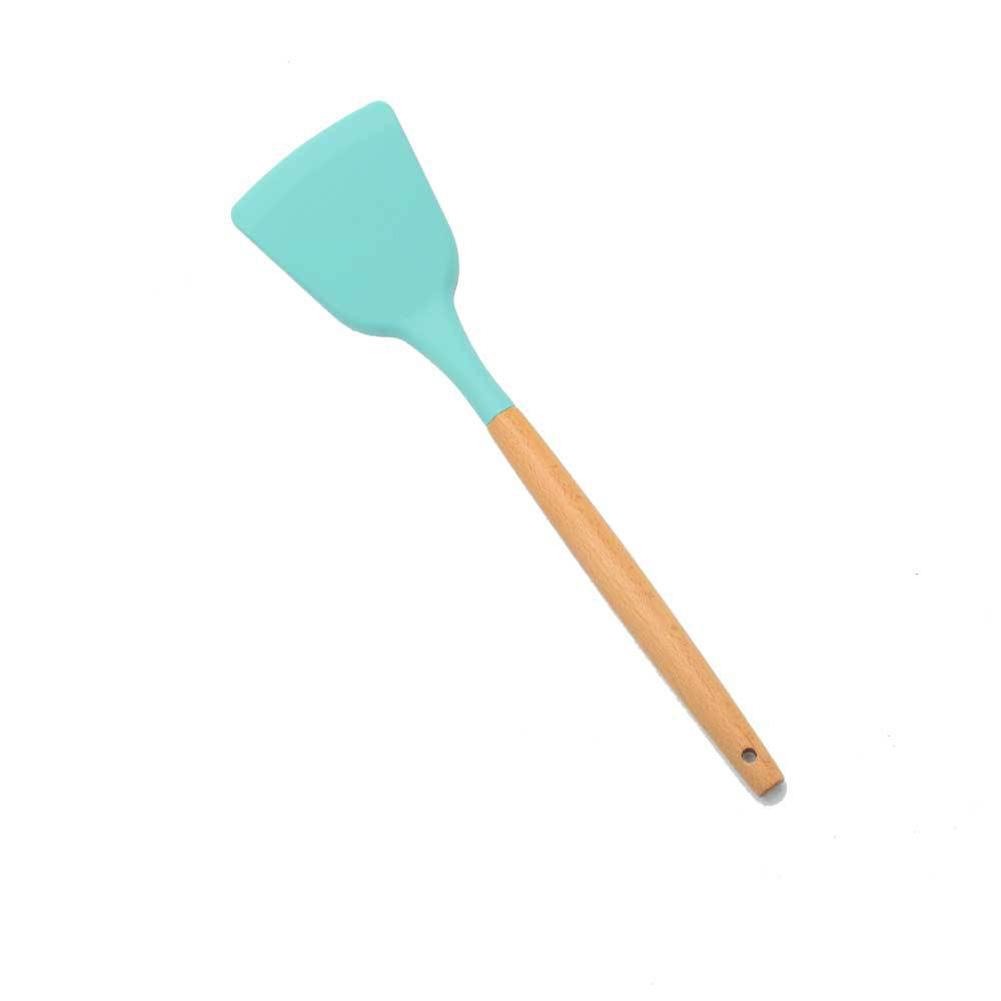 12pcs Green Silicone Kitchen Ware Shovel Spoon Kitchen Tool Spoon Storage Bucket Set