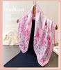 Elegant flower and bird printing high-end silk scarf simulation silk square scarf shawl versatile neck small square scarf headscarf scarf female