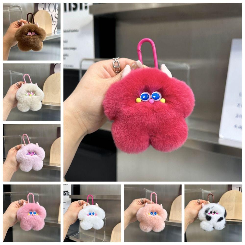 Сумка-подвеска из искусственного меха кролика, брелок для ключей, мультяшный плюшевый шар, подвеска, украшения