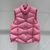 Жилет женский зимний без рукавов топы жилет оверсайз утолщенный пуховый повседневный V-образный вырез жилет