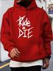 Повседневная толстовка с графическим принтом "RIDE AS DIE" - Серая